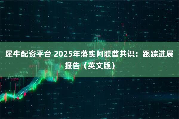 犀牛配资平台 2025年落实阿联酋共识:跟踪进展报告(英文版)