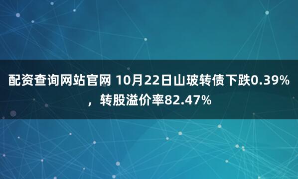 配资查询网站官网 10月22日山玻转债下跌0.39%,转股溢价率82.47%