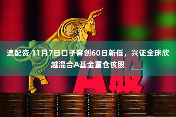 速配资 11月7日口子窖创60日新低，兴证全球欣越混合A基金重仓该股