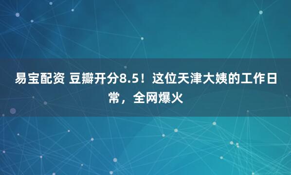 易宝配资 豆瓣开分8.5！这位天津大姨的工作日常，全网爆火