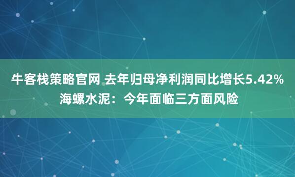 牛客栈策略官网 去年归母净利润同比增长5.42% 海螺水泥:今年面临三方面风险